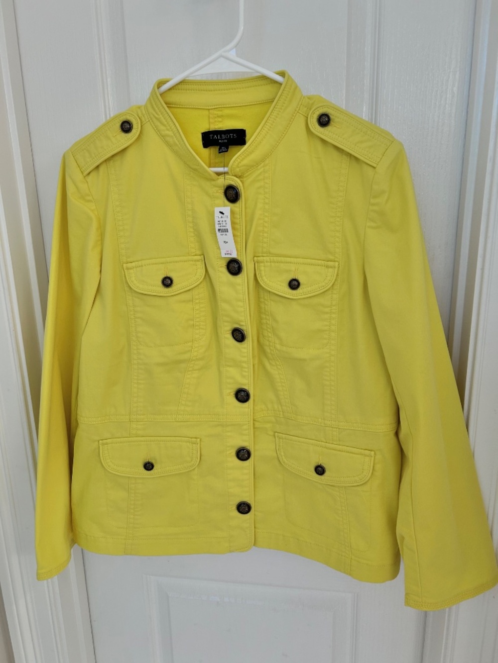 Talbot's Yellow Utility Jacket, Size 16P, NWT